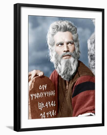 The Ten Commandment's, Charlton Heston, 1956-null-Framed Photo