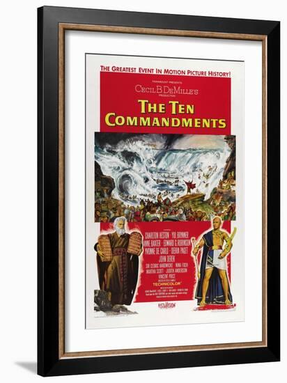 The Ten Commandments, 1956, Directed by Cecil B. Demille-null-Framed Giclee Print