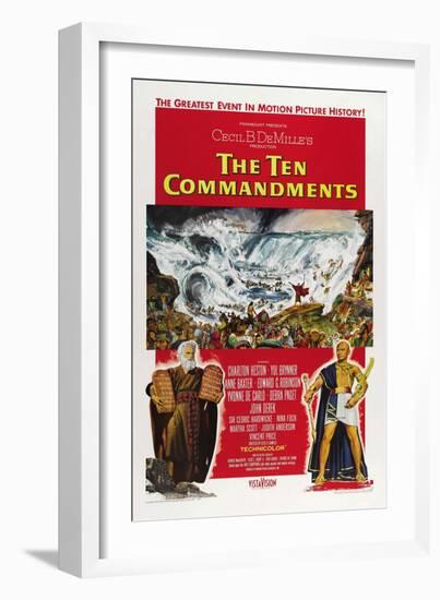 The Ten Commandments, 1956, Directed by Cecil B. Demille-null-Framed Giclee Print