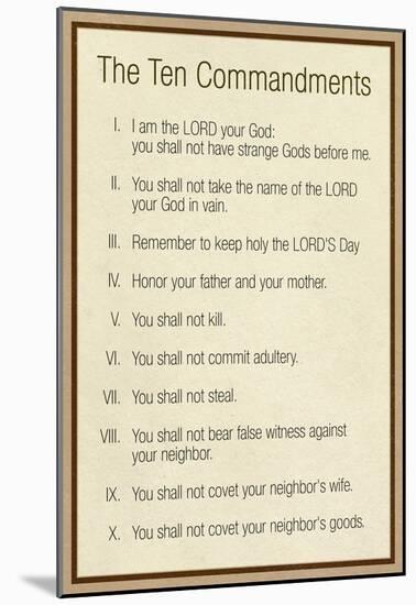 The Ten Commandments - Catholic-null-Mounted Poster