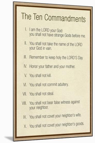 The Ten Commandments - Catholic-null-Mounted Poster