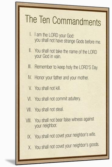 The Ten Commandments - Catholic-null-Mounted Art Print