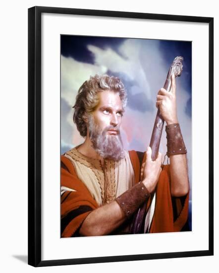 The Ten Commandments, Charlton Heston, 1956-null-Framed Photo