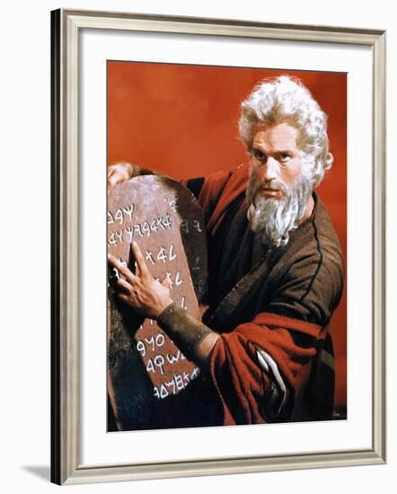 The Ten Commandments, Charlton Heston, 1956-null-Framed Photo