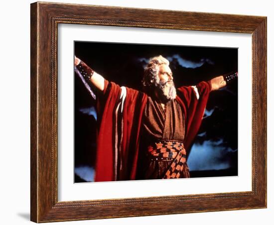 The Ten Commandments, Charlton Heston, 1956-null-Framed Photo