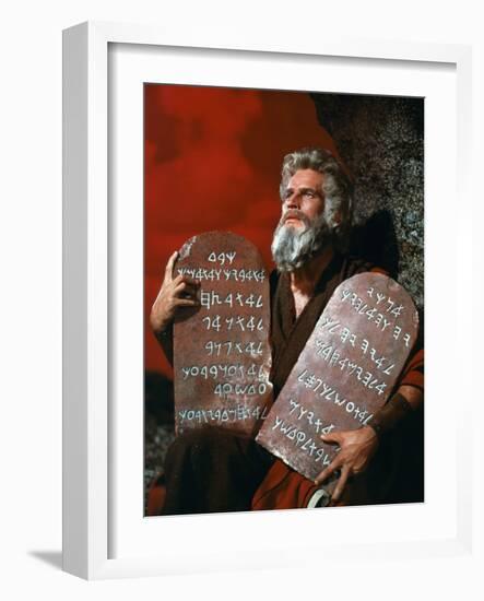 The Ten Commandments, Charlton Heston, 1956-null-Framed Photo