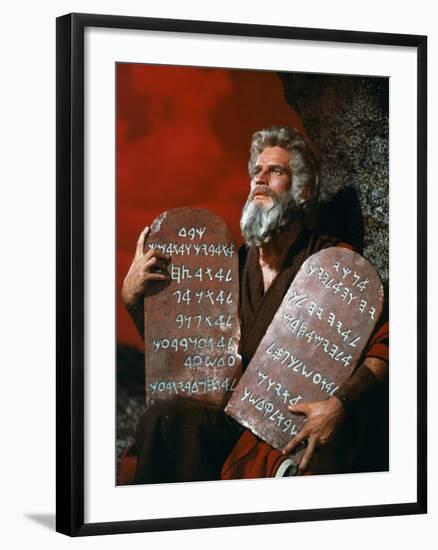 The Ten Commandments, Charlton Heston, 1956-null-Framed Photo