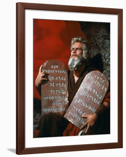 The Ten Commandments, Charlton Heston, 1956-null-Framed Photo