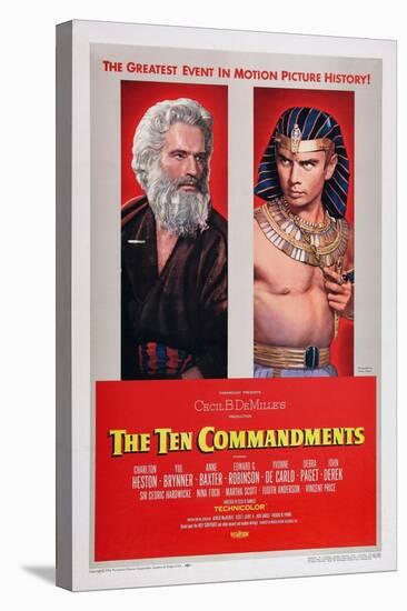 The Ten Commandments, Charlton Heston, Yul Brynner, 1956-null-Stretched Canvas