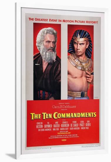 The Ten Commandments, Charlton Heston, Yul Brynner, 1956-null-Framed Art Print