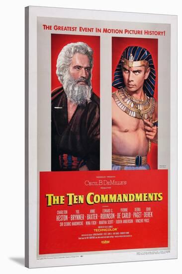 The Ten Commandments, Charlton Heston, Yul Brynner, 1956-null-Stretched Canvas