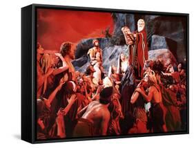 The Ten Commandments, John Derek, Debra Paget, Yvonne De Carlo, Charlton Heston, 1956-null-Framed Stretched Canvas