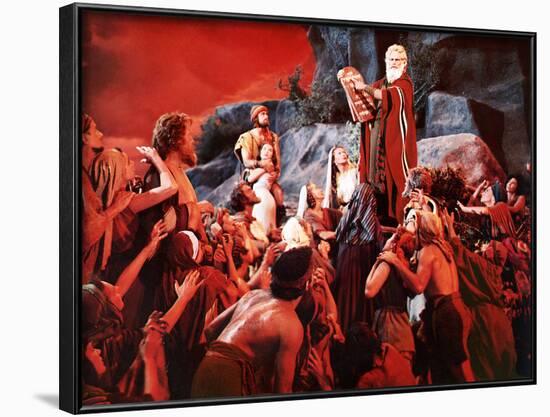The Ten Commandments, John Derek, Debra Paget, Yvonne De Carlo, Charlton Heston, 1956-null-Framed Photo