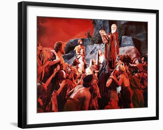 The Ten Commandments, John Derek, Debra Paget, Yvonne De Carlo, Charlton Heston, 1956-null-Framed Photo