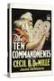 The Ten Commandments Movie Cecil B DeMille Poster Print-null-Stretched Canvas