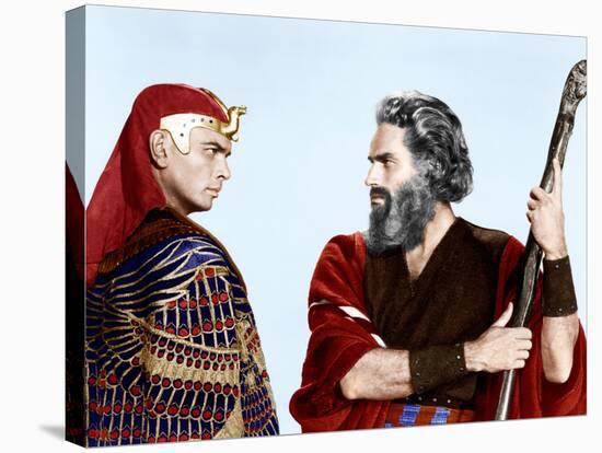 The Ten Commandments, Yul Brynner, Charlton Heston, 1956-null-Stretched Canvas