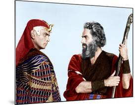 The Ten Commandments, Yul Brynner, Charlton Heston, 1956-null-Mounted Photo