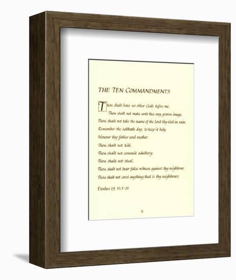 The Ten Commandments-Unknown Unknown-Framed Art Print