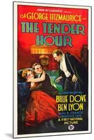 THE TENDER HOUR, l-r: Billie Dove, Ben Lyon, Montagu Love on poster art, 1927.-null-Mounted Art Print