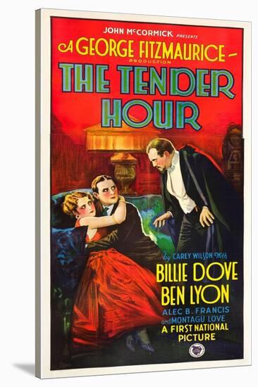 THE TENDER HOUR, l-r: Billie Dove, Ben Lyon, Montagu Love on poster art, 1927.-null-Stretched Canvas