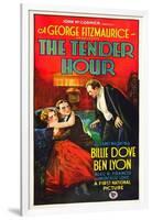 THE TENDER HOUR, l-r: Billie Dove, Ben Lyon, Montagu Love on poster art, 1927.-null-Framed Art Print