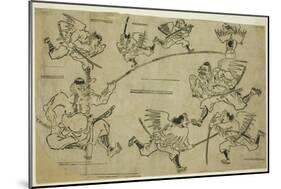 The Tengu King Training His Pupils, C.1690-Hishikawa Moronobu-Mounted Giclee Print
