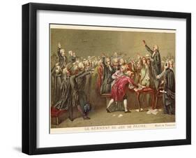 The Tennis Court Oath, French Revolution, 20 June 1789-Louis Charles Auguste Couder-Framed Giclee Print