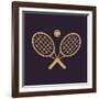 The Tennis Icon. Game Symbol. Flat-Vladislav Markin-Framed Art Print
