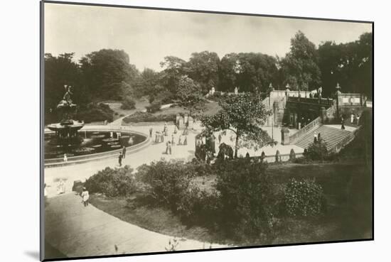 The Terrace and Fountain, Central Park, New York-null-Mounted Giclee Print