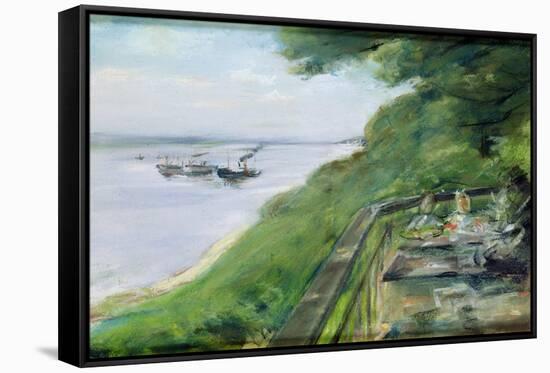 The Terrace at Jacob's Restaurant in Nienstedten-an-der-Elbe, 1902-Max Liebermann-Framed Stretched Canvas