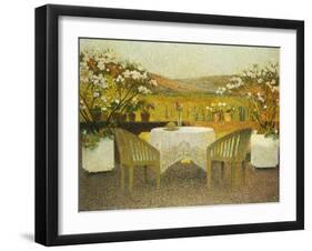 The Terrace at Marquayrol, Le Terrasse de Marquayrol, 1920-Henri Martin-Framed Giclee Print