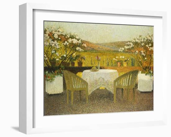 The Terrace at Marquayrol, Le Terrasse de Marquayrol, 1920-Henri Martin-Framed Giclee Print