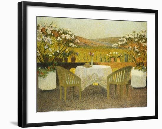 The Terrace at Marquayrol, Le Terrasse de Marquayrol, 1920-Henri Martin-Framed Giclee Print