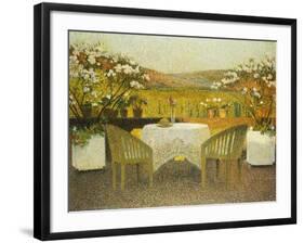 The Terrace at Marquayrol, Le Terrasse de Marquayrol, 1920-Henri Martin-Framed Giclee Print