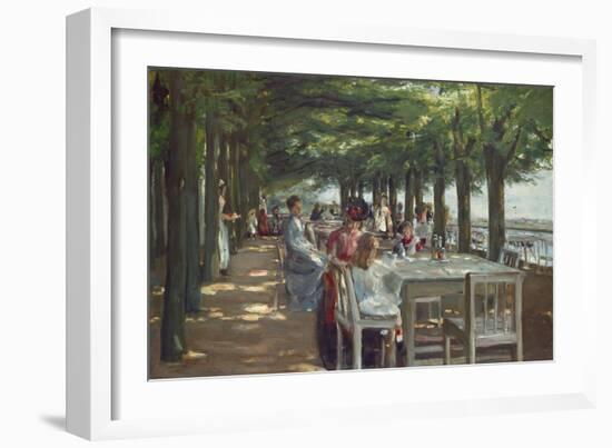 The Terrace at the Restaurant Jacob in Nienstedten on the Elbe River, 1902-Max Liebermann-Framed Giclee Print