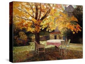 The Terrace, Autumn-Victor Charreton-Stretched Canvas