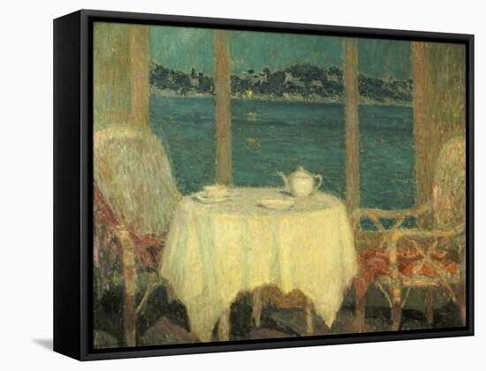 The Terrace in Front of the Bay of St. Tropez. 1929-Henri Eugene Augustin Le Sidaner-Framed Stretched Canvas