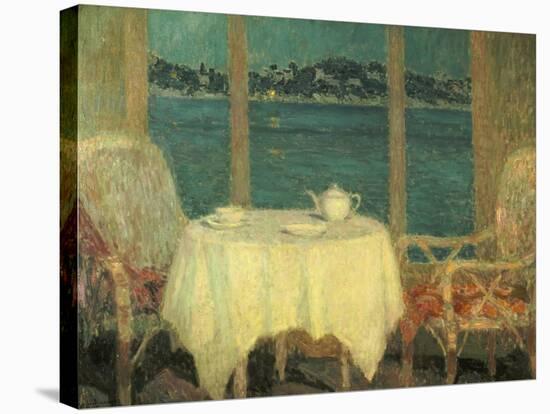 The Terrace in Front of the Bay of St. Tropez. 1929-Henri Eugene Augustin Le Sidaner-Stretched Canvas