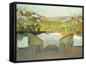 The Terrace in the Sun, La Terasse en Soleillee, 1920-Henri Martin-Framed Stretched Canvas