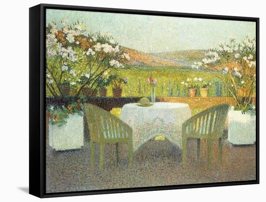 The Terrace in the Sun, La Terasse en Soleillee, 1920-Henri Martin-Framed Stretched Canvas