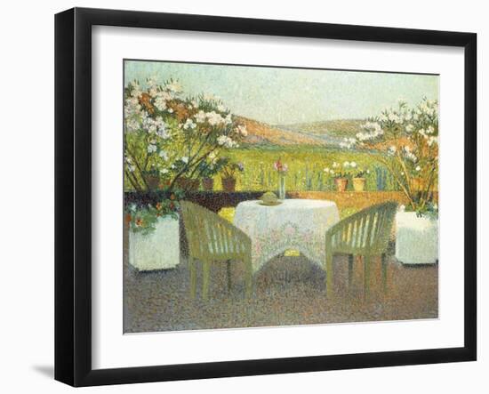 The Terrace in the Sun, La Terasse en Soleillee, 1920-Henri Martin-Framed Giclee Print