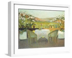 The Terrace in the Sun, La Terasse en Soleillee, 1920-Henri Martin-Framed Giclee Print