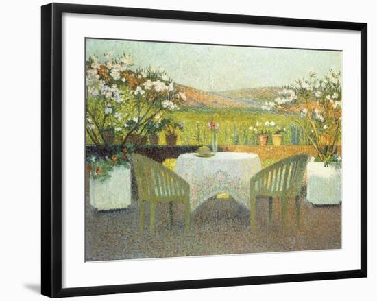 The Terrace in the Sun, La Terasse en Soleillee, 1920-Henri Martin-Framed Giclee Print