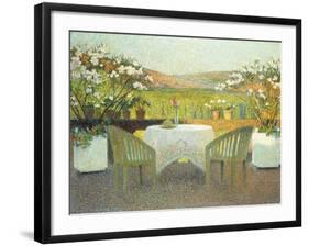 The Terrace in the Sun, La Terasse en Soleillee, 1920-Henri Martin-Framed Giclee Print