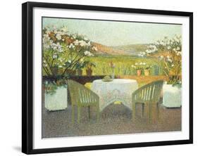 The Terrace in the Sun, La Terasse en Soleillee, 1920-Henri Martin-Framed Giclee Print