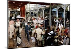 The Terrace of a Cafe, Mar Del Plata, Argentina, 1912-Eugenio Alvarez dumont-Mounted Giclee Print