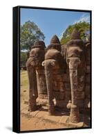 The Terrace of the Elephants, Angkor Thom, Angkor World Heritage Site, Siem Reap, Cambodia-David Wall-Framed Stretched Canvas