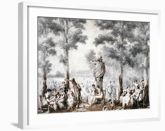 The Terrace of the Tuileries, 1807-Jean Pierre Norblin-Framed Giclee Print