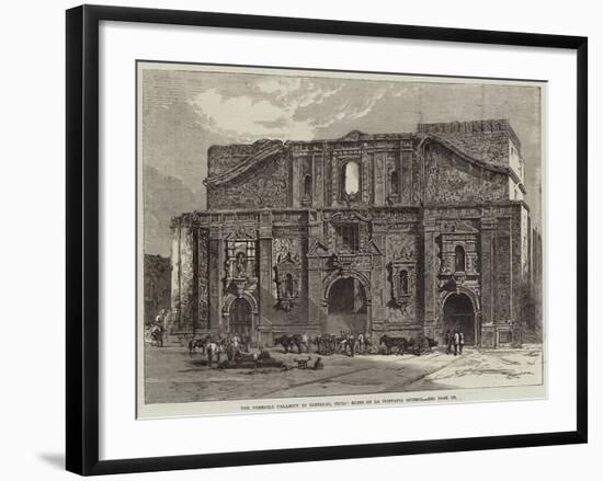 The Terrible Calamity in Santiago, Chili, Ruins of La Compania Church-null-Framed Giclee Print