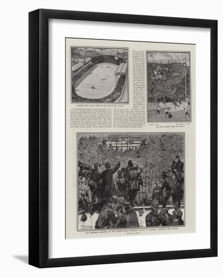 The Terrible Disaster at the International Football Match at Glasgow, Rescuing the Injured-Walter Duncan-Framed Giclee Print